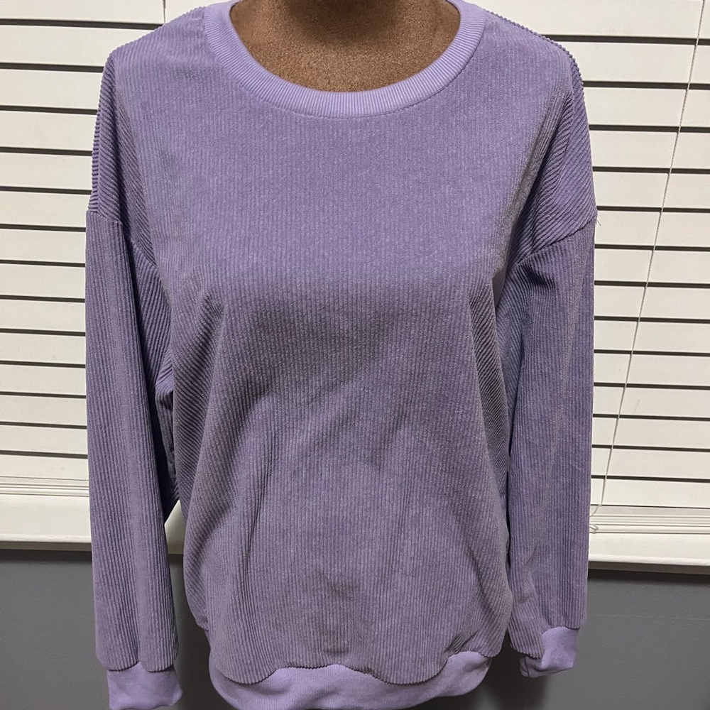 Lilac Corduroy Long Sleeve Top